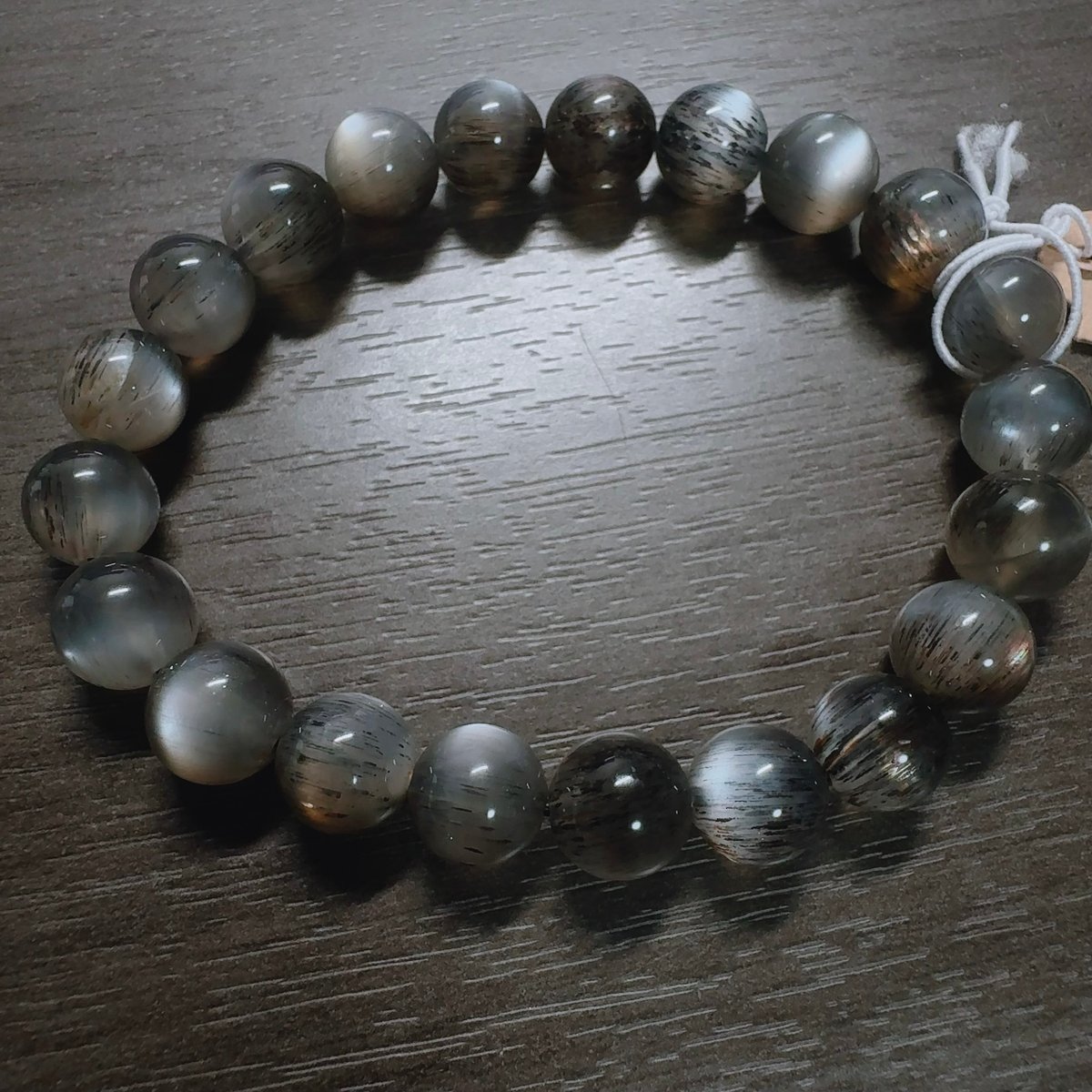 守護と直感の強化 ブラックサンムーンストーン(グレー) 【水まんじゅう