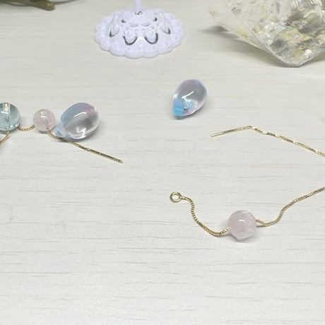 【不器用さんシリーズ】ふんわりティアドロップの付け替えピアス