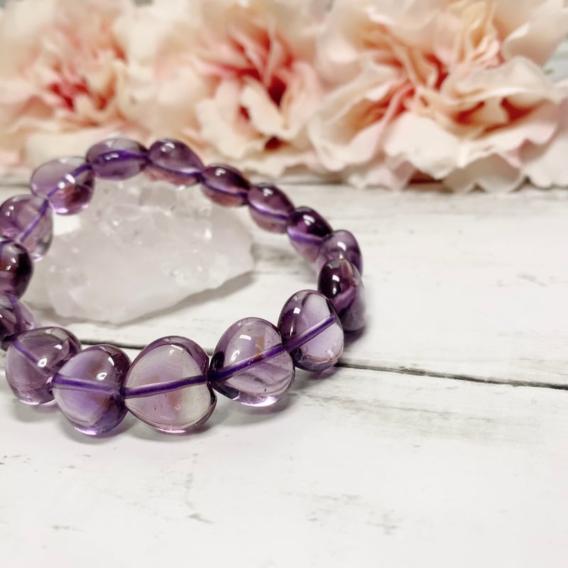 心の安らぎ ファントム入りラベンダーアメジストハート型 13.5×14mm