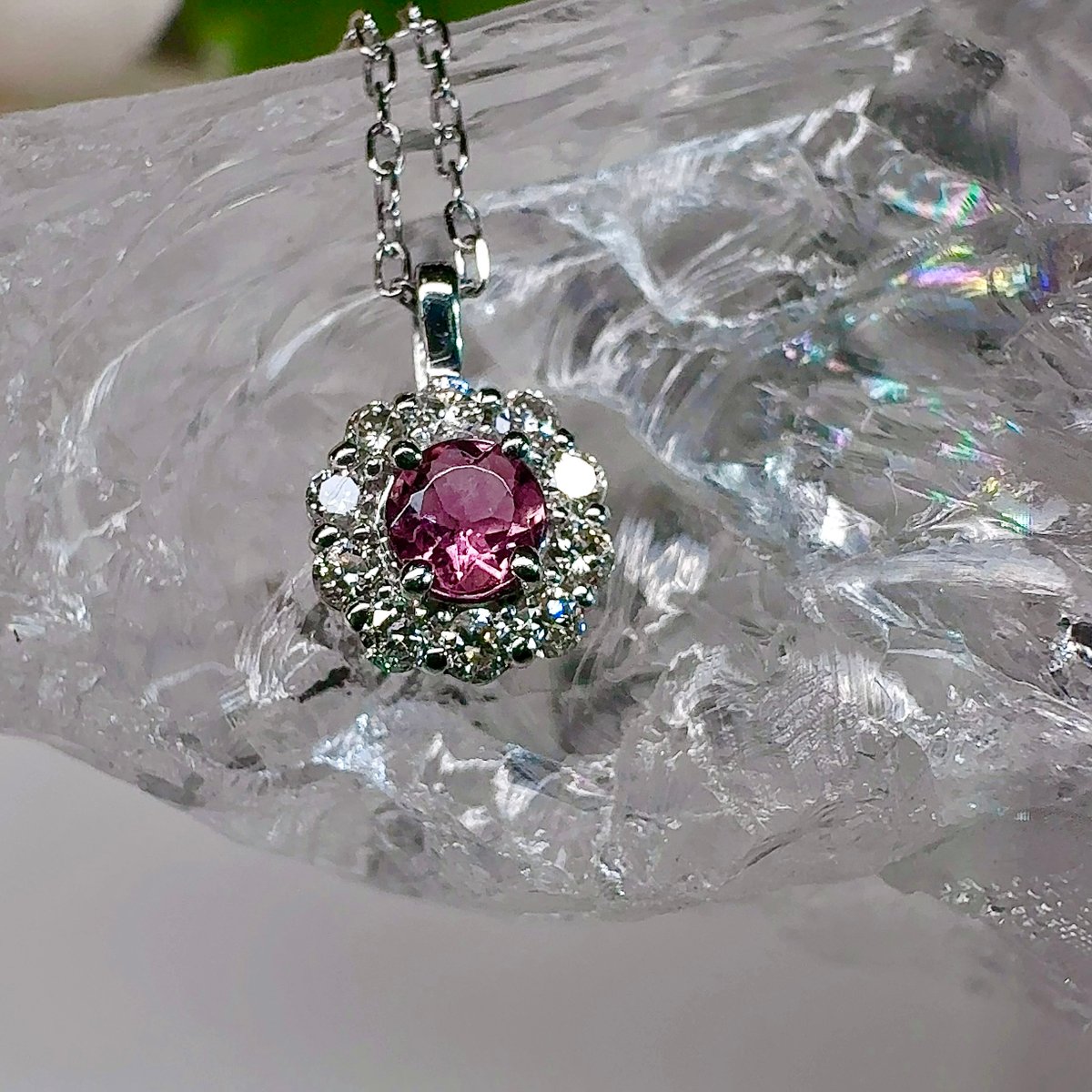 ペンダント］PT950 ピンクトルマリン&ダイヤモンド0.1ct | pundarika