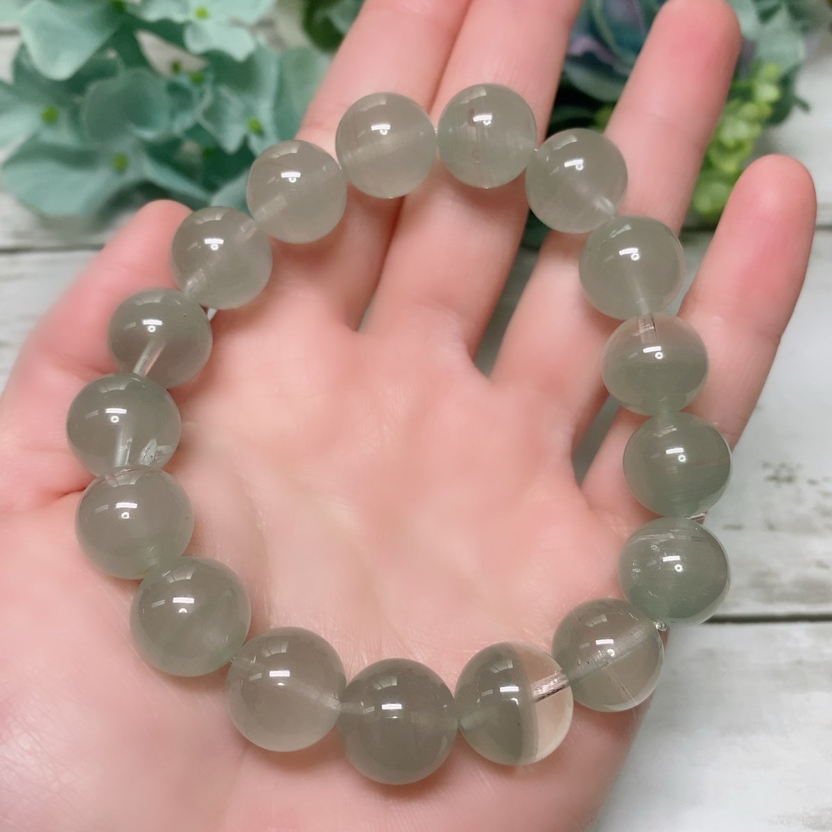 成長・平和・直感】グリーン千層ガーデンクォーツ 12.7mm B | pundarika