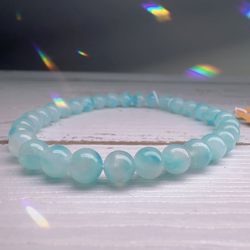 心を穏やかにする アマゾナイトインクォーツ 5.3-5.7mm 内径約