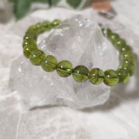 ［ブレスレット］［一点もの］ペリドット｜明るい黄緑の透明感｜7.4mm 内径16.5cm