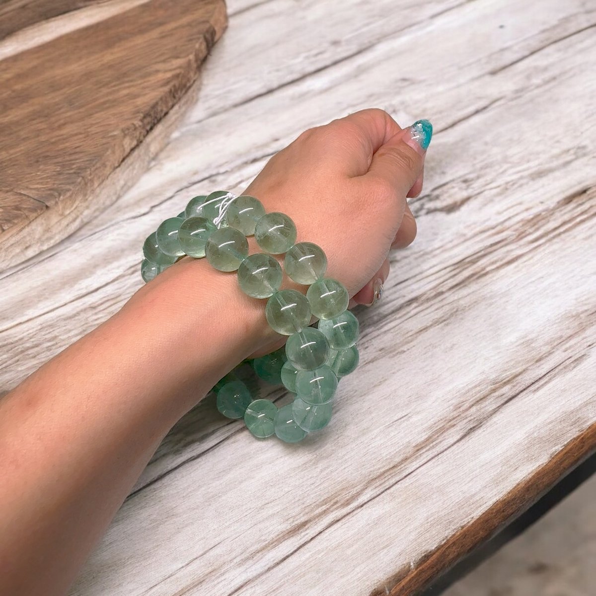 全粒虹入り　フローライト　12mm　天然石　ブレスレット ブレスレット］プルプル虹入りゼリーのフローライト | pundarika