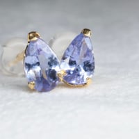 ［ピアス］K18 タンザナイト　3x5mm 0.4ct　18金