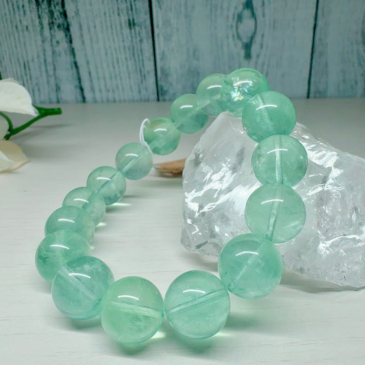 ブレスレット］プルプル虹入りゼリーのフローライト | pundarika