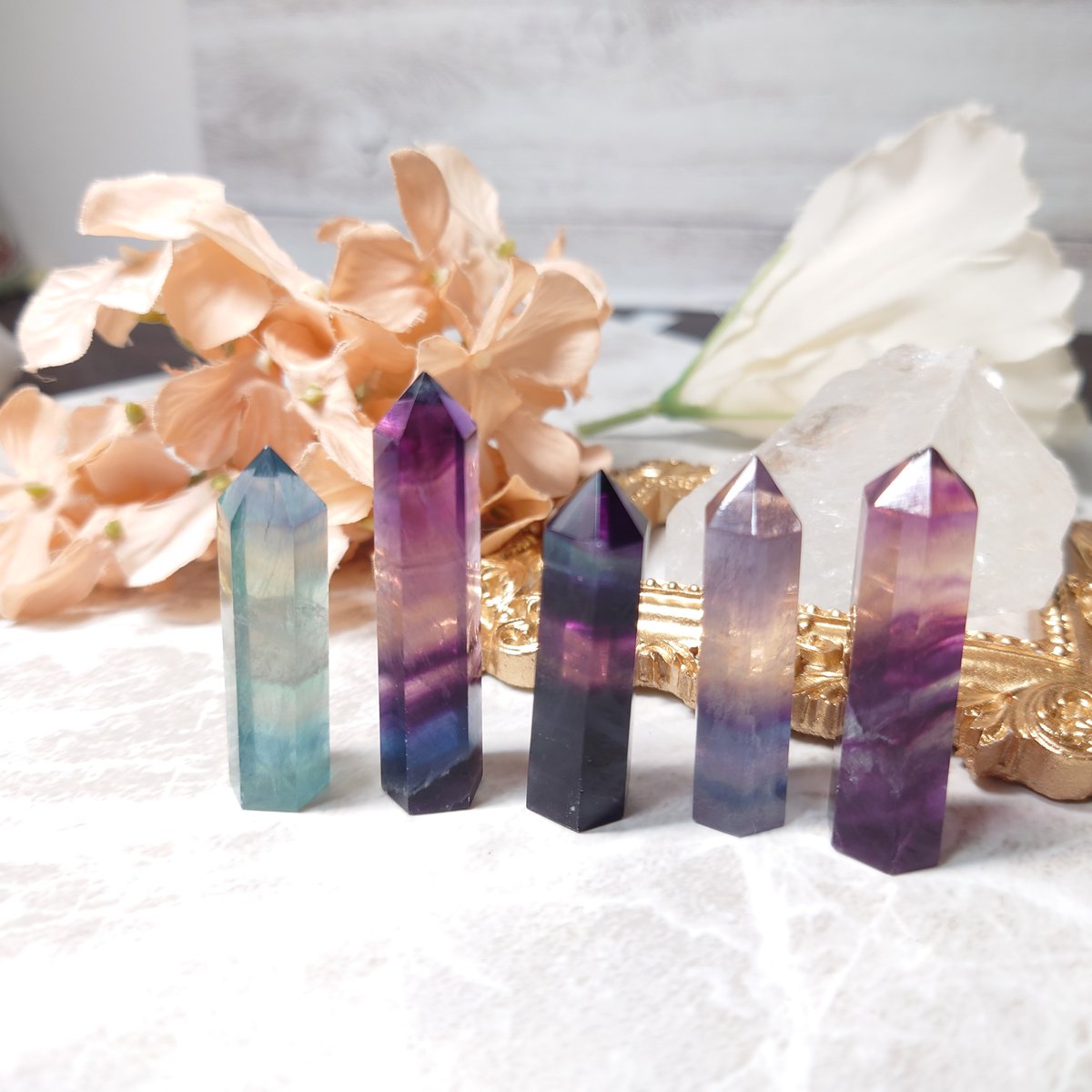 フローライト 六角柱 フローライト 原石 六角柱 蛍石 グリーンフローライト 一点物