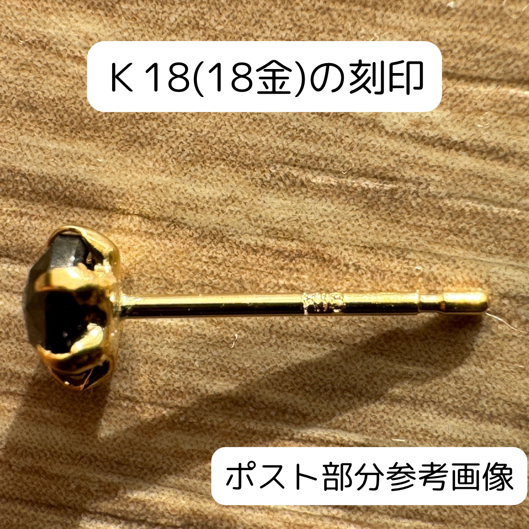 ピアス］K18YG ブラックダイヤモンド 0.4ct | pundarika