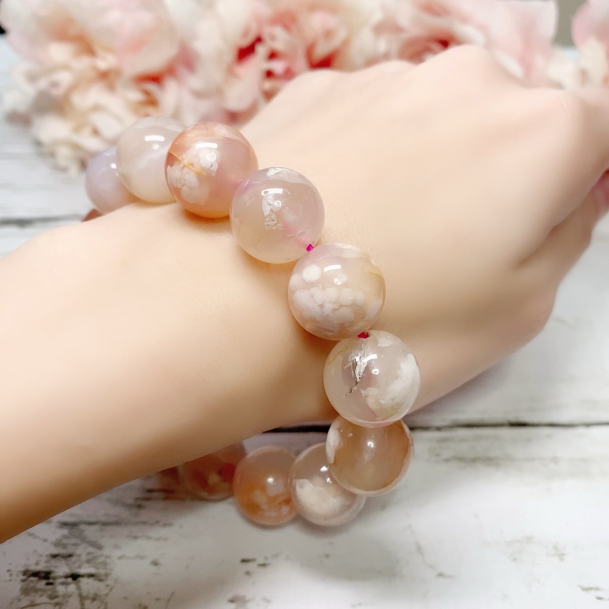 桜フェア】桜瑪瑙チェリーブロッサムアゲート15.3mm | pundarika