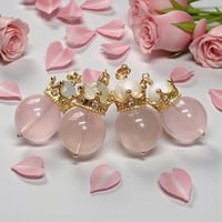 ［ペンダント」【人気の王冠シリーズ】k24gp 女王の薔薇 ─ スターローズクォーツ × 王冠 【オリジナルデザイン】