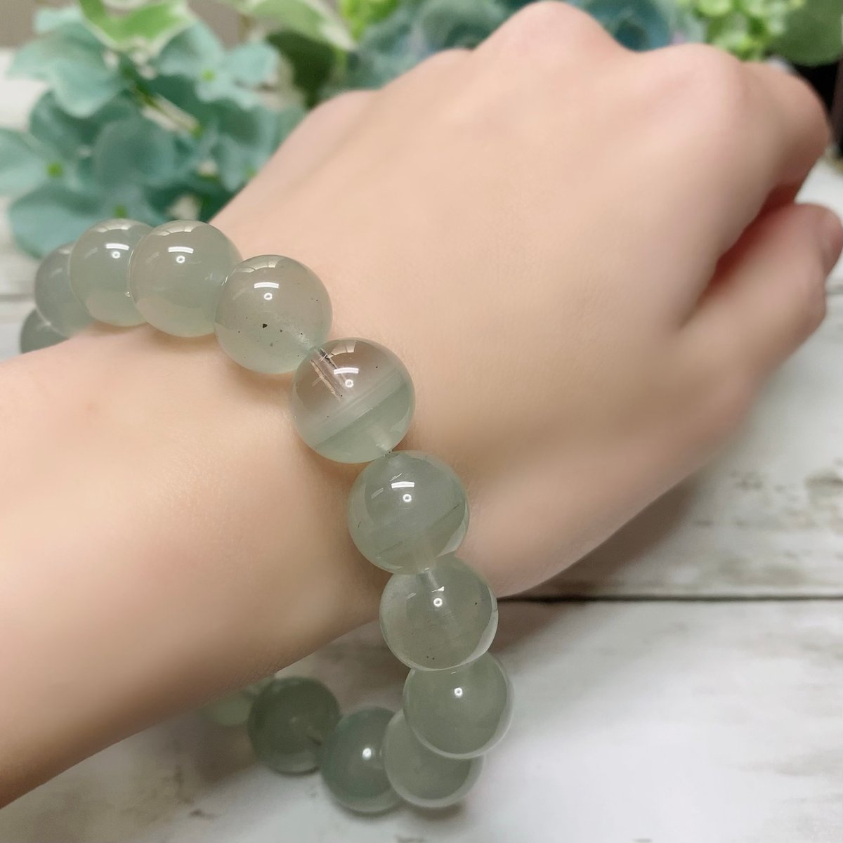 【グリーンガーデンクォーツ＆グリーンマイカ】内径約15.5cm 浄化済み グリーンファントムガーデンクォーツ マダガスカル産 ポイント 水晶