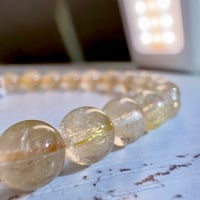 ［ブレスレット］【豊かさ・強化・直感】ゴールドルチルクォーツ 7〜9.8mm