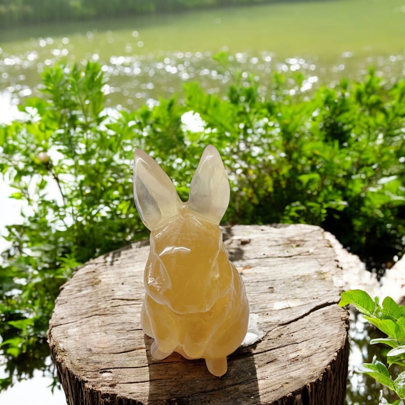 アクアマリン彫刻 月と兎 【公式通販】