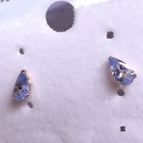 ［ピアス］タンザナイト 18金 0.3ct ティアドロップ