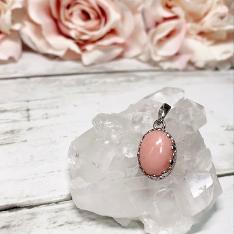 ケース入り【愛情・癒し・希望】ピンクオパール　オーバル　ペンダントトップ 16×12mm