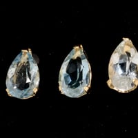 ［ピアス］K18YG　アクアマリン　ペアシェイプ　3x5mm　0.4ct