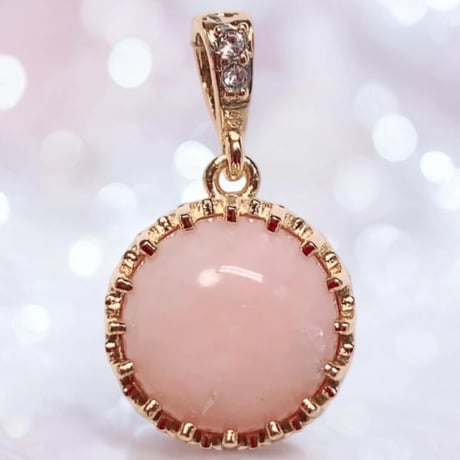 k18gp ピンクオパールペンダント　ラウンド