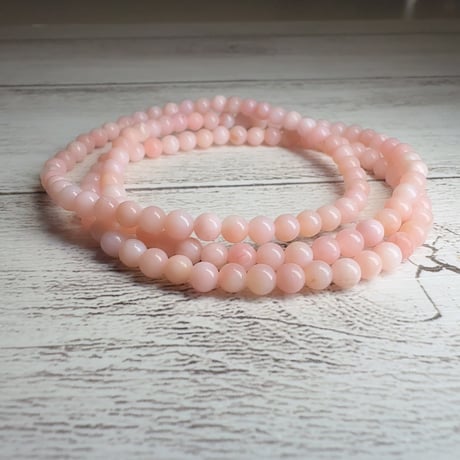 ［ブレスレット］ピンクオパール4.5mm内径17cm