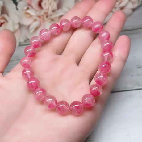 ［ブレスレット］【ファイナルグレード】愛の花を咲かせる　ロードナイトシリカ9mm内径16cm