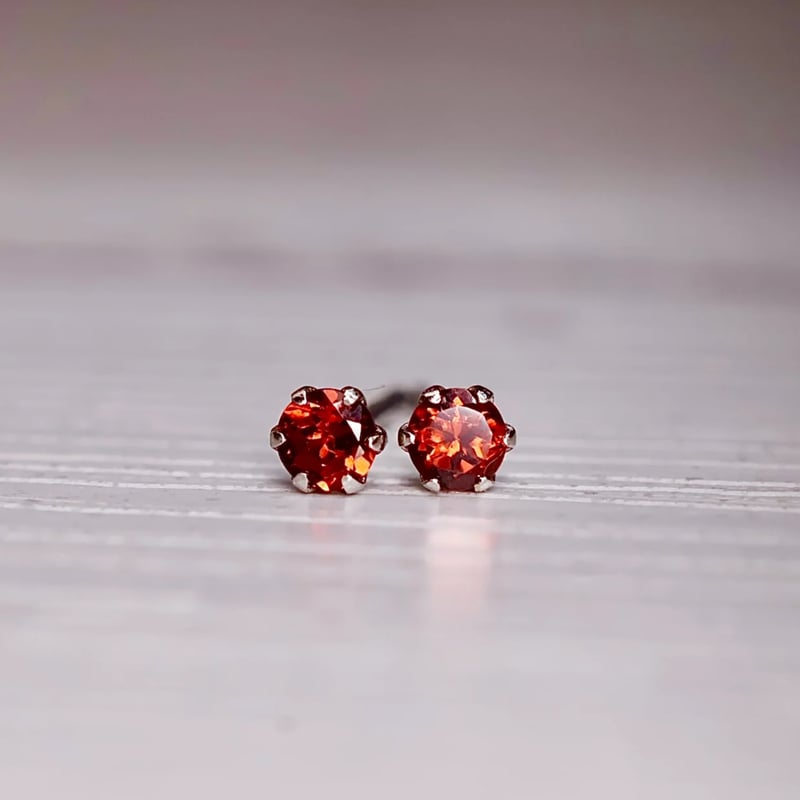 ピアス］工房応援企画 PT900 ガーネット ピアス | pundarika