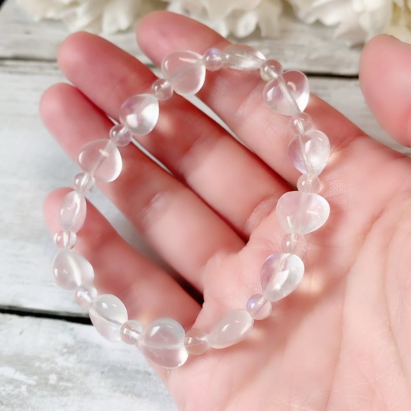 新品！極上ムーンストーン ハート型ブレスレット 新品！極上ムーンストーン ハート型ブレスレット 【公式通販】