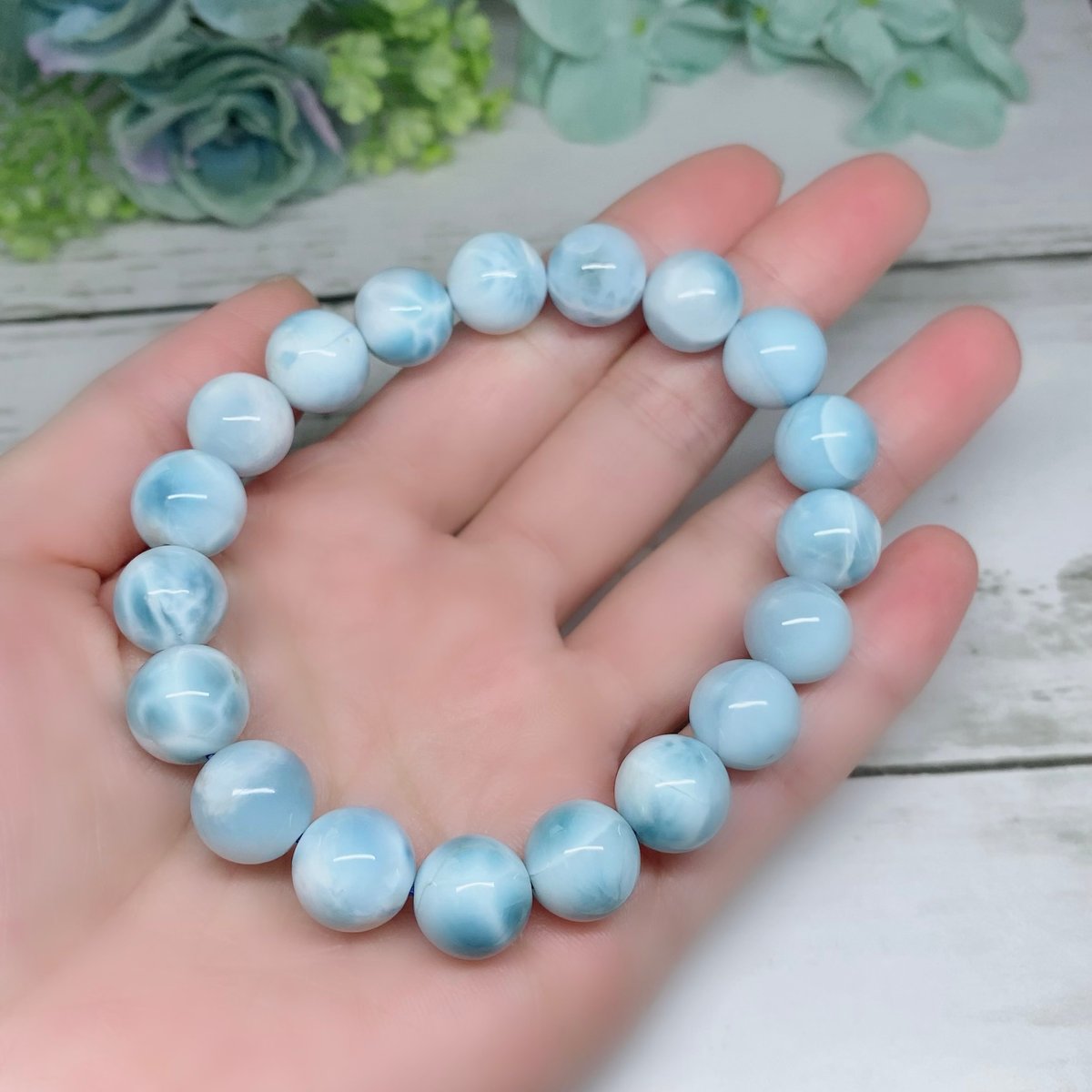 癒しの波紋 ラリマー 11.3mm 内径約17cm | pundarika
