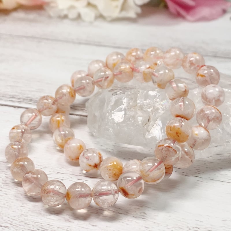 愛情と直感を育むサポート セリサイトインローズクォーツ（白