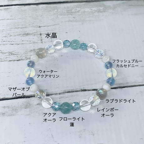 静謐な癒しの湖ブレスレット　内径約16cm