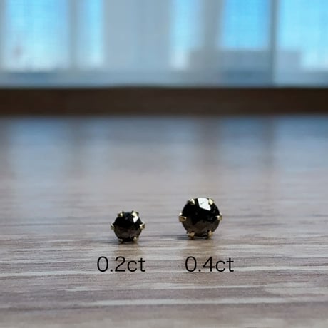 ［ピアス］K18YG ブラックダイヤモンド 0.2ct