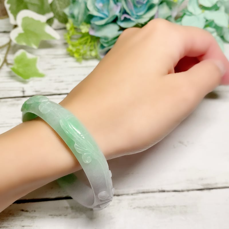 本翡翠グラデーションバングル C 幅約11.4mm 内径約19cm | pundarika