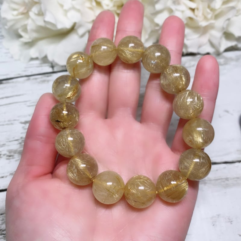 ルチルクォーツブレスレット　ヴィーナスヘアルチル 一点物✿ヴィーナスヘアルチルクォーツ ブレスレット