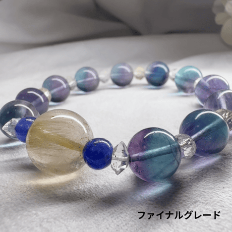［ブレスレット］ブレス フローライト×ルチル選べる3グレード