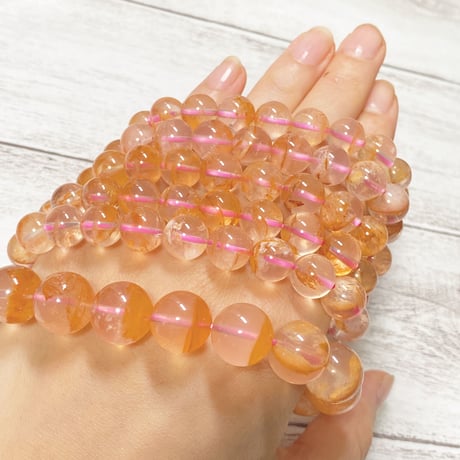 ［ブレスレット］愛を根付かせる石 ヘマタイトインローズ　9〜13mm