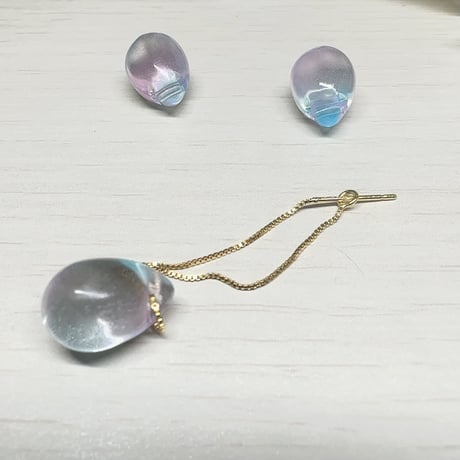 【不器用さんシリーズ】ふんわりティアドロップの付け替えピアス