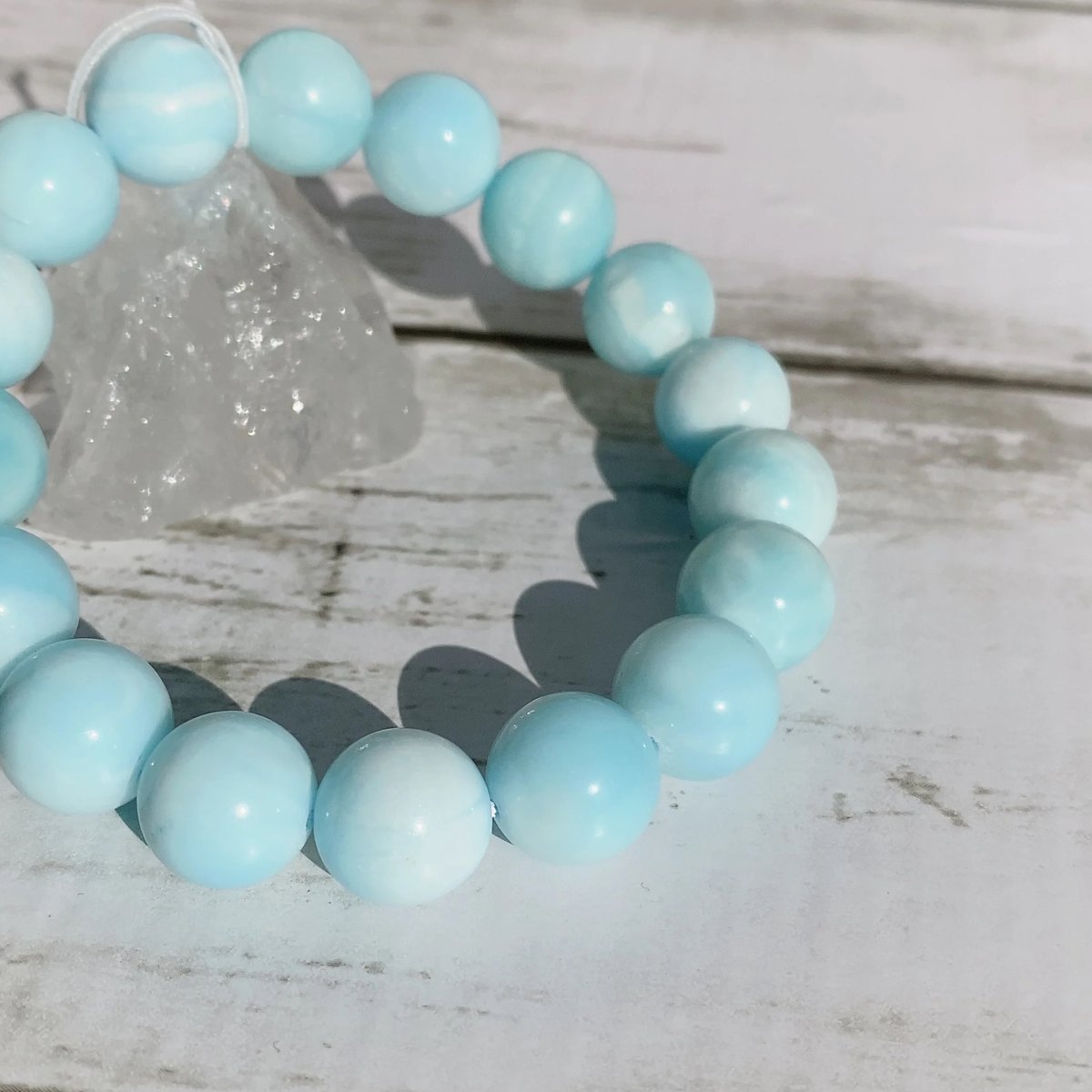 穏やかな海の調べ、ブルーアラゴナイト12mm 内径17.5cm | pundarika