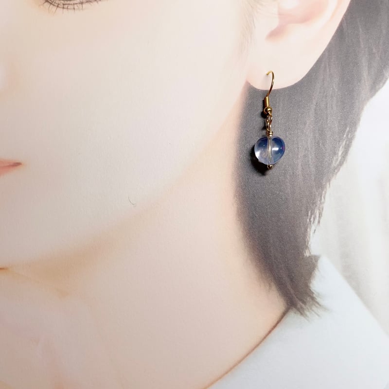 k24gp・k18gp永遠の愛を宿す ハート型スコロライト ピアス・ペンダント