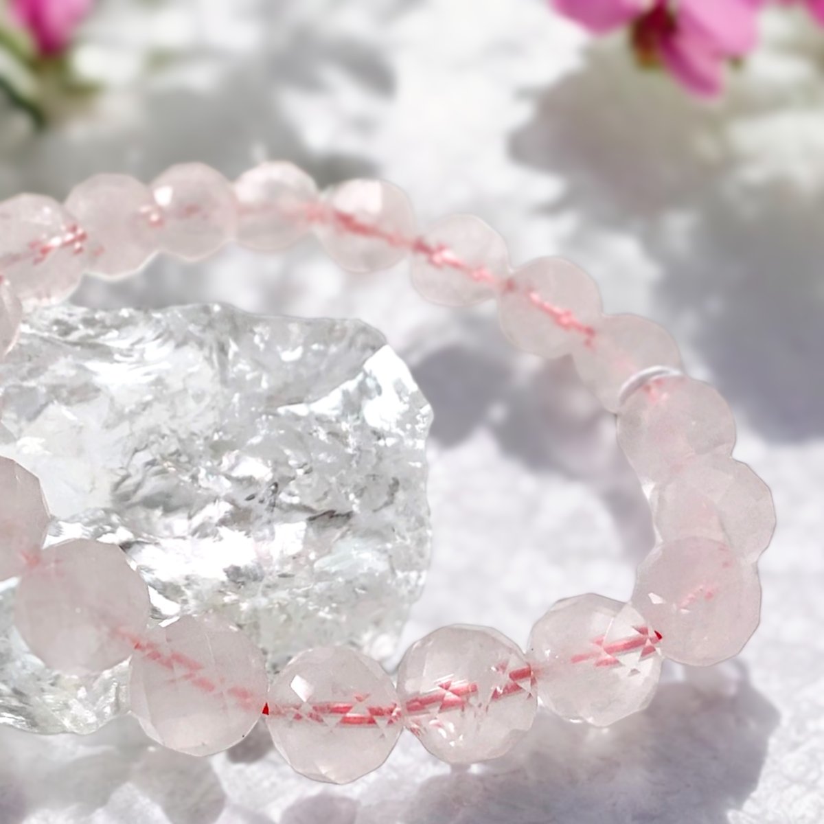 愛と癒しの石 ローズクォーツ カット 9-10.5mm | pundarika