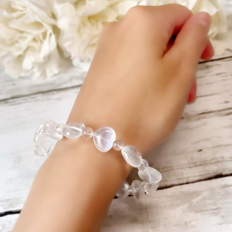 新品！極上ムーンストーン ハート型ブレスレット 【公式通販】