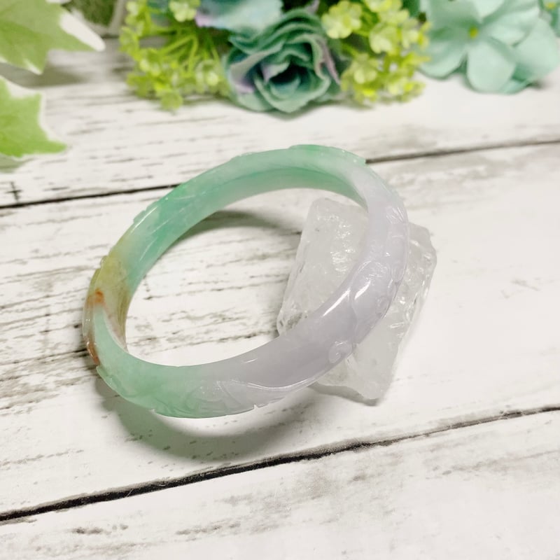 本翡翠グラデーションバングル C 幅約11.4mm 内径約19cm | pundarika