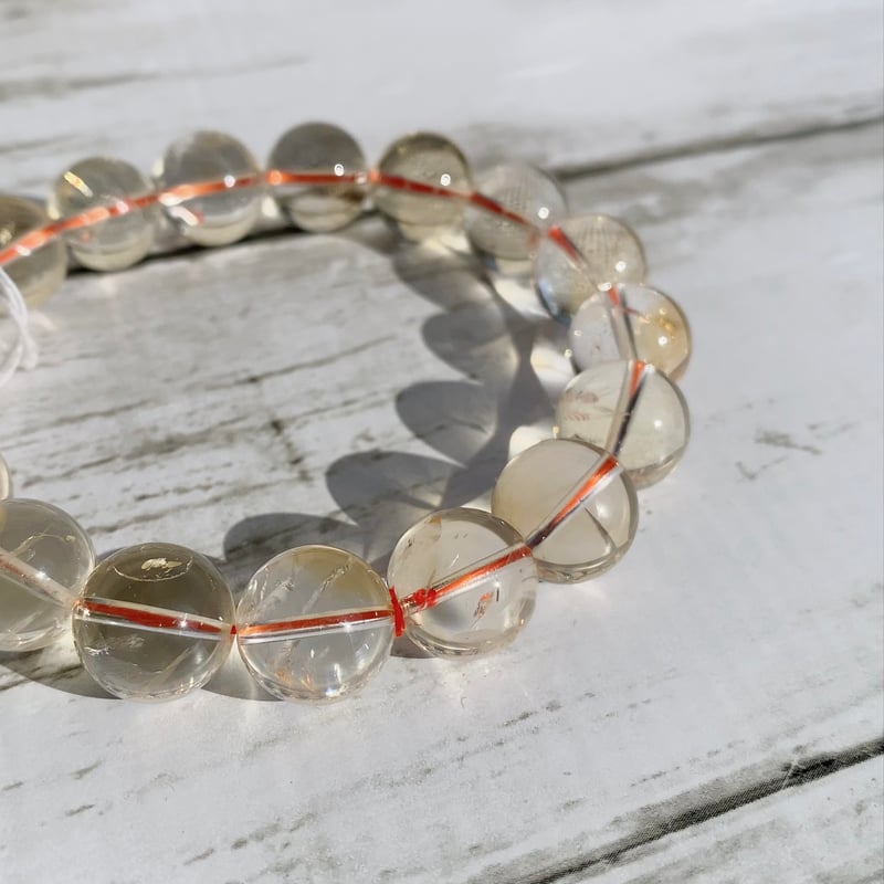 0815130 天然シトリンファントム虹入りブレスレット