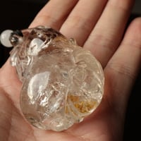 ［彫刻］限定１個　虹入り 台湾仕入れセール　オーロラクォーツ　彫刻　組紐ネックレス