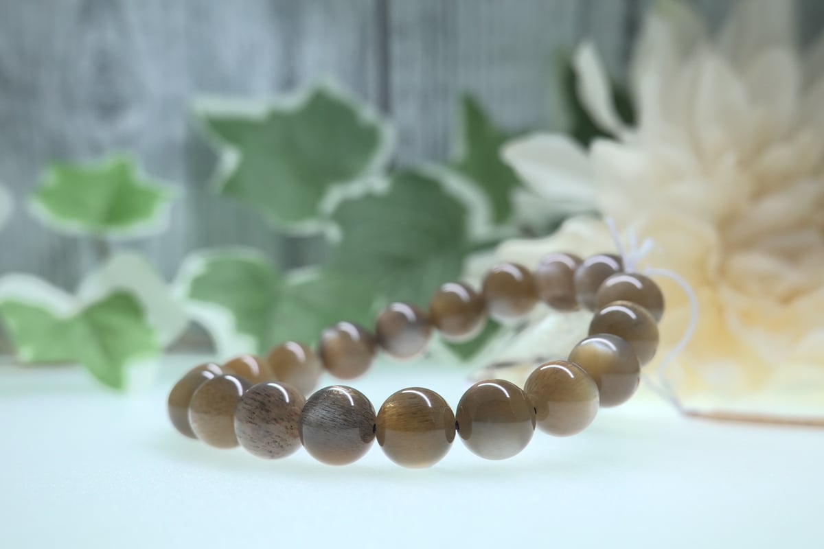 カルサイト 薔薇 ブラウンサンムーンストーン ブレスレット カルサイト 薔薇 ブラウンサンムーンストーン ブレスレット