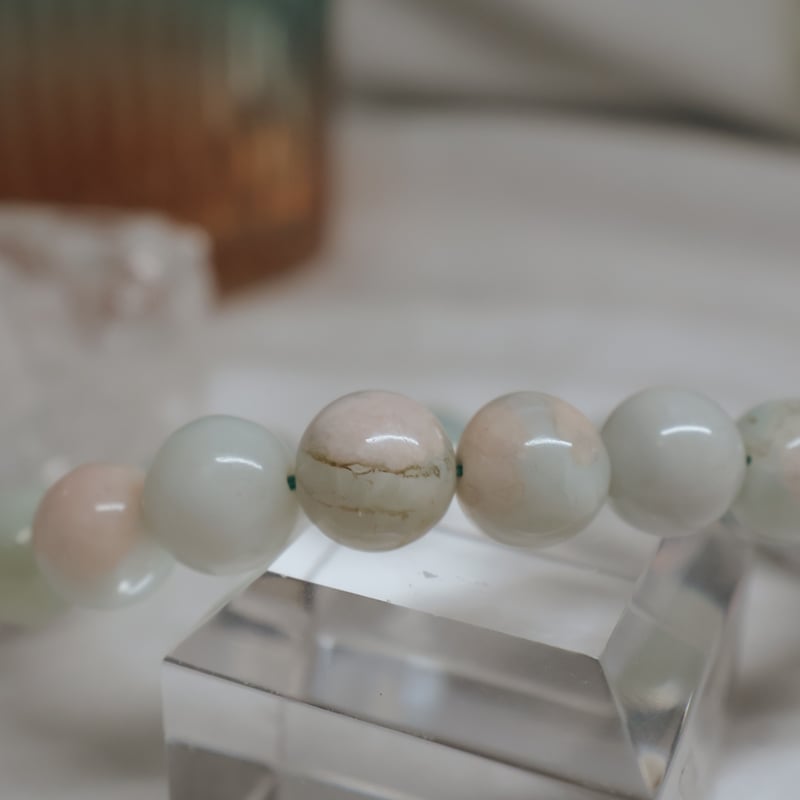 A無着色グリーン桜瑪瑙 9.5mm 内径17.5cm | pundarika