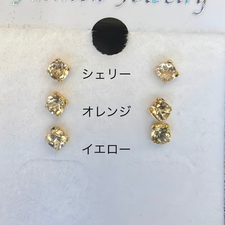 ［ピアス］工房応援企画　K18　18金 インペリアルガーネットラウンドカット3mmピアス　0.2ct