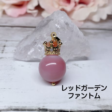 不安を和らげあなたの魅力を引き出す　ナチュラルカラーピンクアゲート王冠ペンダント