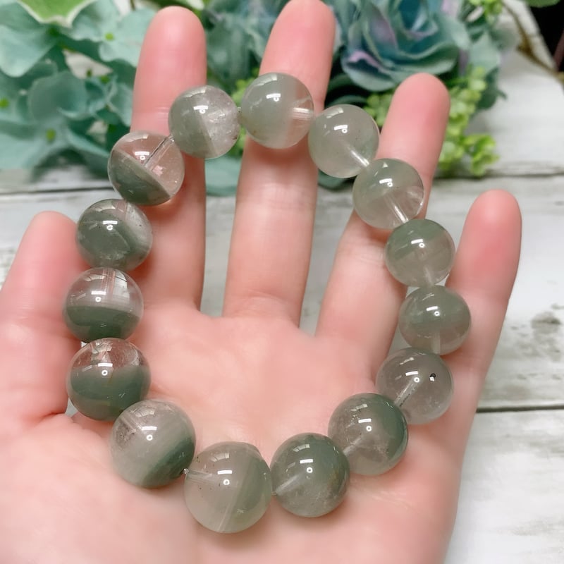 成長・平和・直感】グリーン千層ガーデンクォーツ 14.7mm A 成長・平和・直感】グリーン千層ガーデンクォーツ 14.7mm A