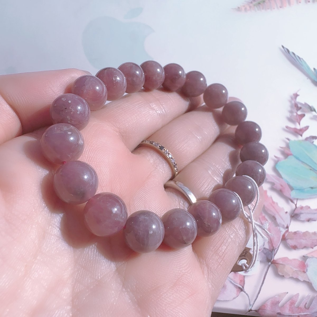 スターディープローズクォーツとパープルリビアングラス スター