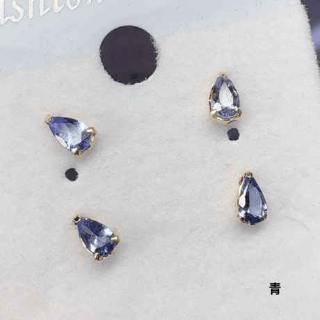 ［ピアス］タンザナイト 18金 0.3ct ティアドロップ