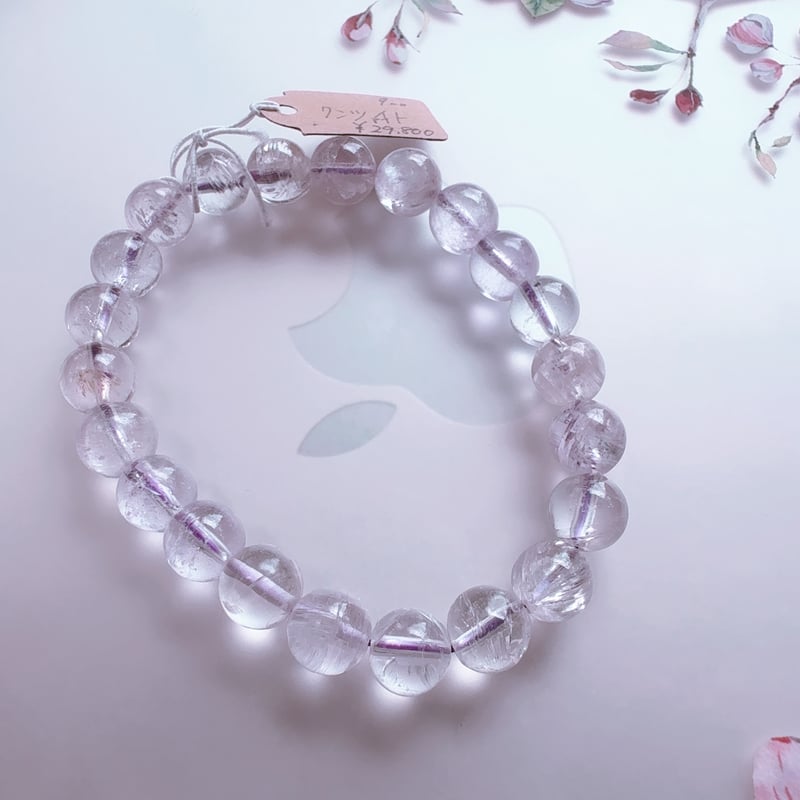 ブレスレット】感情の癒し クンツァイト 9mm 内径約16cm | pundarika