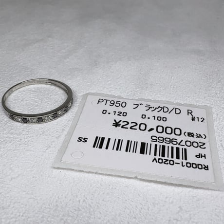 ［リング］PT950 ブラック&ホワイトダイヤモンド ハーフエタニティ 0.11ct×0.12ct【受注生産】【工房応援】